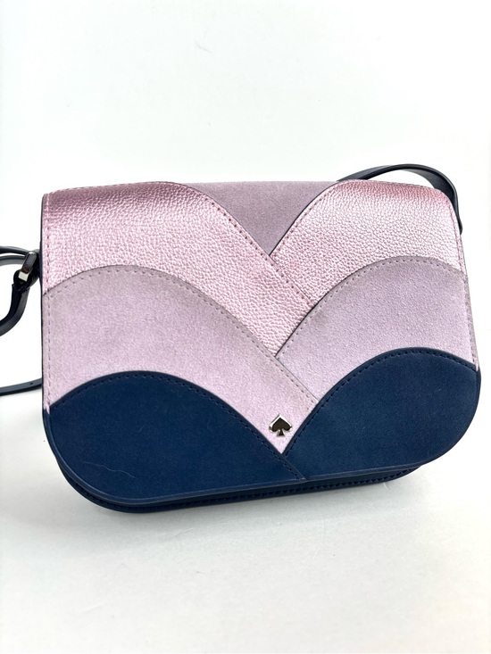 kate spade Handbags - Kate Spade Nadine Patchwork Pink, Navy, Mauve Suede Leather Crossbody Bag